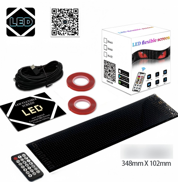 LX‑RPD‑02 Programmable Flexible RGB LED Car Display Screen APP Controlled Car Rear Window Decorative Light